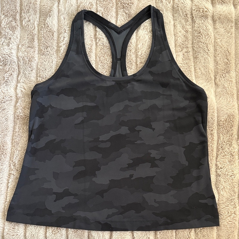 Lululemon Athletica Black Gray Camo Tank Top